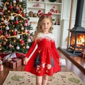 Source Unknown Festive Red Kids Dress